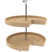 Rev-A-Shelf Wood Classics Double 2 Tier 24" Pie Cut Door Mount Lazy Susan with 26-31" Adjustable Pole for Corner Base Cabinets Maple
