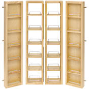 Rev-A-Shelf Wood Classics 12" 24 Shelf Maple Swing Out Pantry Cabinet Organizer Kit for 36" Base Cabinets with 57"+ Height Maple