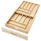 Rev-A-Shelf Wood Classics 21"W Two Tier Double Kitchen Drawer Silverware / Utensil Organizer System with Soft Close Slides - Full Drawer Replacement Maple