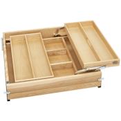 Rev-A-Shelf Wood Classics 21"W Base Cabinet Replacement Two Tier MAXX Kitchen Drawer Organizer (No Slides) Maple
