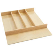 Rev-A-Shelf Wood Classics 18-1/2"W Trim to Fit Kitchen Silverware Utensil Organizer Insert for Shallow Drawers Maple