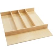 Rev-A-Shelf Wood Classics 18-1/2"W Trim to Fit Kitchen Silverware Utensil Organizer Insert for Shallow Drawers Maple