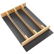 Rev-A-Shelf Craftsman 13-1/4" W X 19-1/2"D Designer Solid Maple 5 Compartment Drop In Utensil Organizer Drawer Insert with Removable Mat Maple / Black