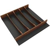 Rev-A-Shelf Craftsman 17-1/4" to 19-1/4" Adjustable Cutlery Organizer Drawer Insert with 7 Compartments and Removable Non-Slip Mat Walnut / Black