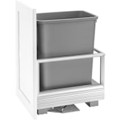 Rev-A-Shelf Contemporary 12-1/4"W Aluminum Pull Out Single 35 Qt / 8.75 Gallon Trash Can System with Soft Open and Close for Reduced Depths Silver