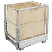 Rev-A-Shelf Contemporary 14-1/3"W Soft Close / Open - Bottom Mount Slide / Pull Out Laundry Basket Hamper with Canvas Liner Gray