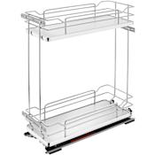 Rev-A-Shelf Contemporary 8-3/4"W Two Tier Solid Surface Shelf Pull Out Cabinet Organizer with Soft Close Gray