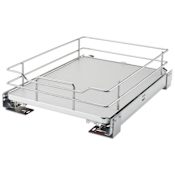 Rev-A-Shelf Contemporary 14-11/16"W Solid Surface Pull Out Cabinet Organizer Shelf with BLUMOTION Soft Close for 18" Base Cabinets Gray