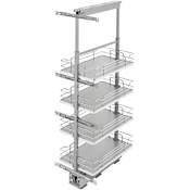 Rev-A-Shelf Contemporary 14-9/16"W x 43-1/2"H Adjustable Solid Shelf Surface Pull Out Pantry Organizer System with Soft Close for Tall Pantry Cabinets Gray