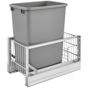 Rev-A-Shelf Contemporary 10-3/4" Wide 35 Quart Pull Out Trash Can System with Soft Close Slides and 1 Bin Silver