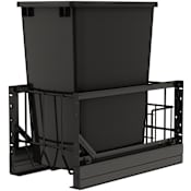 Rev-A-Shelf Contemporary 10-3/4" Wide 35 Quart Pull Out Trash Can System with Soft Close Slides and 1 Bin Black