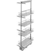 Rev-A-Shelf Contemporary 11-9/16"W x 50-3/4"H Soft Close Solid Shelf Pull Out Cabinet Pantry Organizer for Tall Pantry Cabinets Gray