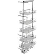 Rev-A-Shelf Contemporary 14-1/2"W x 50-3/4"H Soft Close 5 Shelf Pull Out Cabinet Pantry Organizer for Tall Pantry Cabinets Gray