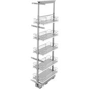 Rev-A-Shelf Contemporary 11-9/16"W x 58-1/4"H Soft Close Solid Shelf Pull Out Cabinet Pantry Organizer for Tall Pantry Cabinets Gray