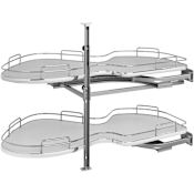 Rev-A-Shelf Contemporary 39"W Two Tier Cloud Lazy Susan Style Swing Out Blind Corner Organizer for Blind Left Cabinet Gray