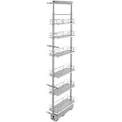 Rev-A-Shelf Contemporary 9-5/8"W x 74"H Soft Close 6 Shelf Pull Out Cabinet Pantry Organizer for Tall Cabinets Gray