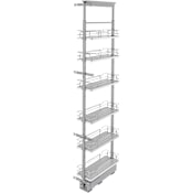 Rev-A-Shelf Contemporary 9-5/8"W x 74"H Soft Close 6 Shelf Pull Out Cabinet Pantry Organizer for Tall Cabinets Gray