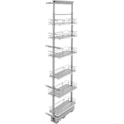 Rev-A-Shelf Contemporary 11-9/16"W x 73-1/2"H Soft Close Solid Shelf Pull Out Cabinet Pantry Organizer with 6 Shelves for Tall Pantry Cabinets Gray