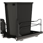 Rev-A-Shelf Modern 11" Wide 35 Quart Pull Out Trash Can System with Soft Close Slides and 1 Bin Black