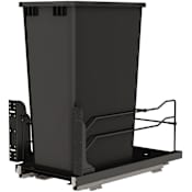 Rev-A-Shelf Modern 11" Wide 50 Quart Pull Out Trash Can System with Soft Close Slides and 1 Bin Black
