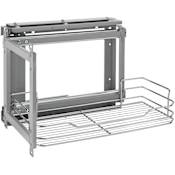 Rev-A-Shelf Modern 14"W Sliding Wall Cabinet Appliance Organizer for Above Refrigerator or Wall Oven Chrome
