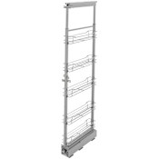 Rev-A-Shelf Modern 4-1/2"W x 58-1/4"H Soft Close Adjustable Shelf Pull Out Cabinet Pantry Filler Organizer for Tall Pantry Cabinets Chrome