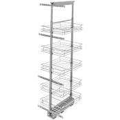 Rev-A-Shelf Modern 17-3/4"W x 58-1/4"H Soft Close Adjustable 5 Shelf Pull Out Tall Cabinet Pantry Organizer Chrome