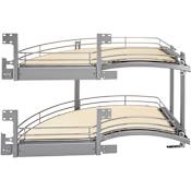 Rev-A-Shelf Contemporary 35-3/4"W Two Tier Curve Arc Lazy Susan Style Pull Out Organizer for Blind Corner Cabinets Maple