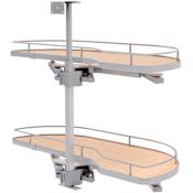 Rev-A-Shelf Modern 35-1/2" Pull Out and Pivot Two Tier Girasolo Lazy Susan for Right Door / Blind Left Corner Cabinet - 15" Opening Maple