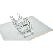 Rev-A-Shelf Wood Classics 5-1/4"W x 16-3/4"D Wire Frame Drop In Peg Board Pan Lid Organizer for 4DPS Peg Boards Chrome