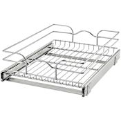Rev-A-Shelf Classic 14-1/2"W Single Tier / Shelf Bottom Mount Pull Out Base Cabinet Basket Organizer Chrome