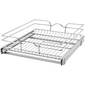 Rev-A-Shelf Classic 17-1/2"W Single Tier Bottom Mount Pull Out Cabinet Organizer Drawer Basket Chrome