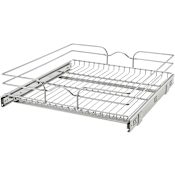 Rev-A-Shelf Classic 20-1/2"W Single Tier Bottom Mount Pull Out Cabinet Basket Sliding Organizer Chrome