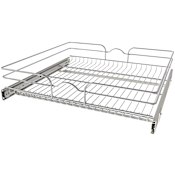 Rev-A-Shelf Classic 23-1/2"W x 22"D Single Pull Out Basket Drawer Cabinet Organizer Chrome