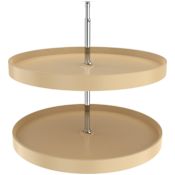 Rev-A-Shelf Classic Double 2 Tier 28" Full Circle Lazy Susan with 24-31" Adjustable Post for Corner Base Cabinets Almond