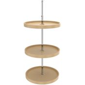 Rev-A-Shelf Classic Triple 3 Tier 20" Full Circle Lazy Susan with 38-46" Adjustable Height Post for Corner Wall Cabinets Almond