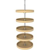 Rev-A-Shelf Classic 5 Tier 20" Full Circle Lazy Susan with 56-62" Adjustable Pole for Pantry Cabinets Almond