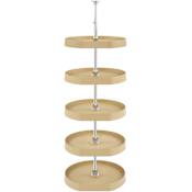 Rev-A-Shelf Classic Pack of (5) 20" D Shaped Flat Side Lazy Susan Shelves with Hubs - No Post Almond