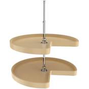 Rev-A-Shelf Classic 2 Tier 28" Kidney Corner Lazy Susan for Corner Base Cabinets Almond
