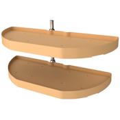 Rev-A-Shelf RAS Polymer Double 2 Tier 31" Half Moon Pivot Lazy Susan - 76 Lb Capacity Almond