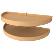 Rev-A-Shelf RAS Polymer Double 2 Tier 39" Half Moon Pivot Lazy Susan for 19-1/4" Opening Blind Corner Cabinets - 140lb Capacity Almond