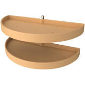 Rev-A-Shelf Classic 2 Tier 33" Half Moon Lazy Susan with Pivot and Slide Hardware for Blind Corner Cabinets Almond