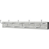 Rev-A-Shelf Classic Closet 14"W Pull Out Side Mount Sliding Belt Rack Organizer with 9 Hooks for Custom Closet Systems Chrome