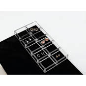 Rev-A-Shelf Classic Closet 11-5/8" Acrylic Jewelry Organizer with Adjustable Dividers for Closet Drawers Clear