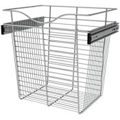 Rev-A-Shelf Classic Closet 18"W x 14"D x 18"H Wire Frame Slide Out Deep Closet Basket for Custom Closet Systems Chrome