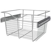 Rev-A-Shelf Classic Closet 18"W x 16"D x 11"H Wire Frame Slide Out Closet Basket for Custom Closet Systems Chrome