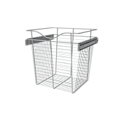 Rev-A-Shelf Classic Closet Pack of (3) 18" Tall Wire Pullout Basket for 16" Deep Closet Polished Chrome