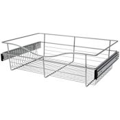 Rev-A-Shelf Classic Closet 24"W x 16"D x 7"H Slide Out Closet Basket for Custom Closet Systems Chrome