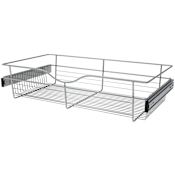 Rev-A-Shelf Classic Closet 30"W x 16"D x 7"H Slide Out Pull Out Closet Basket Drawer for Custom Closet Systems Chrome