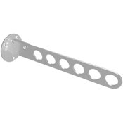 Rev-A-Shelf Sidelines 11" Long Adjustable Foldable 6 Slot Wall / Door Valet Clothes Rod Hook for Laundry / Closet Storage Chrome